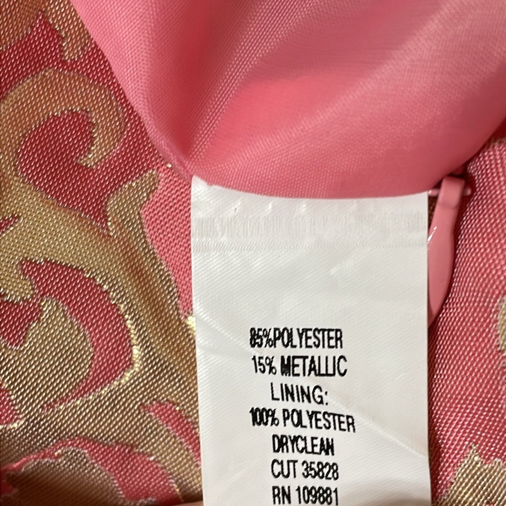 Sunny Leigh Pink and Gold Patterned Pencil/Straight Skirt size 2 - Picture 9 of 9